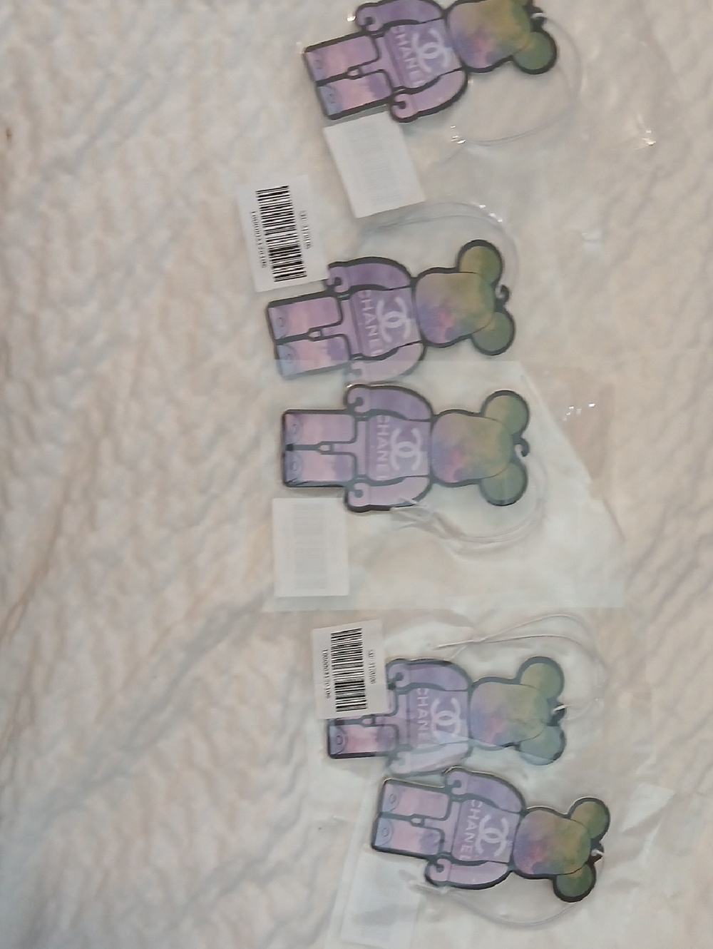 CHANEL Iridescent Pastel Bear Keychain Set